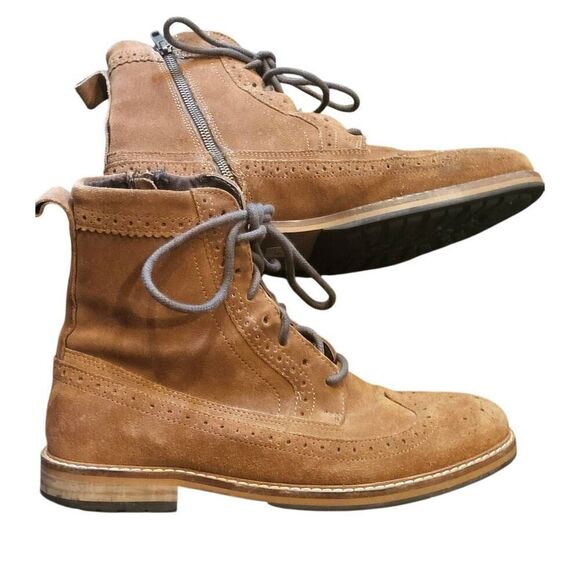 Crevo Boots Men's 8.5 Chestnut Brown Walkins Leather Wingtip Lace Up - Picture 1 of 6